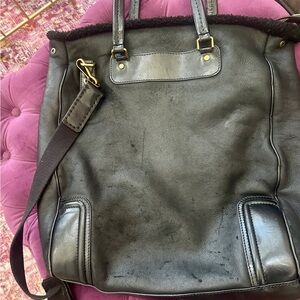 Burberry Black Leather Luggage ~Carry-on fully lined. 
Price reflects condition